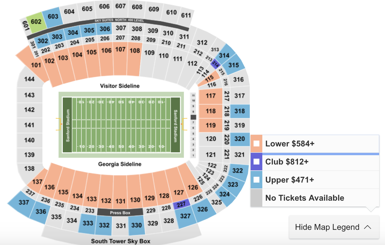 Uga Seating Chart Football Elcho Table